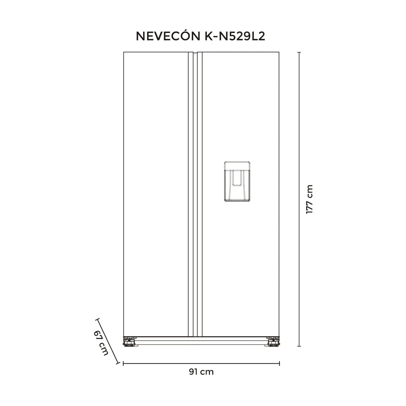 Nevecón KALLEY Side by Side 529 Litros K-N529L2 Gris