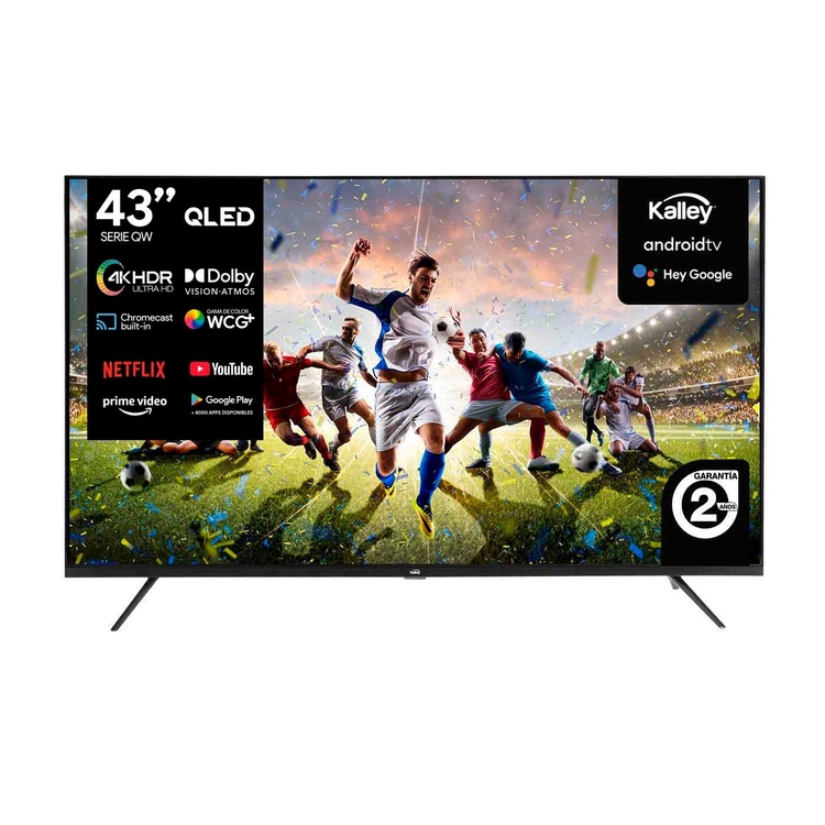 TV KALLEY 43 Pulgadas 109 cm K-ATV43UHDQW 4K-UHD QLED Smart TV Android