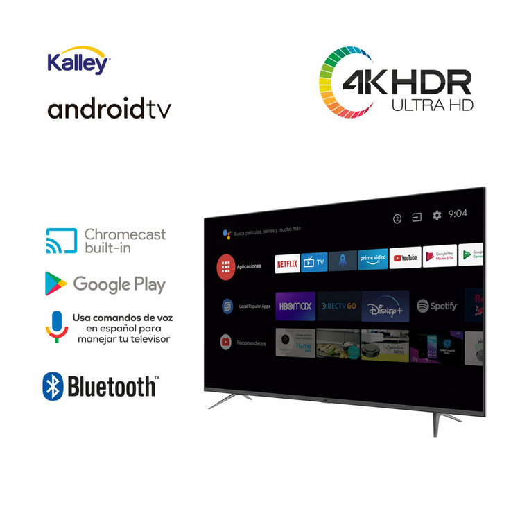 TV KALLEY 50" Pulgadas 127 cm ATV50UHD 4K-UHD LED Smart TV Android
