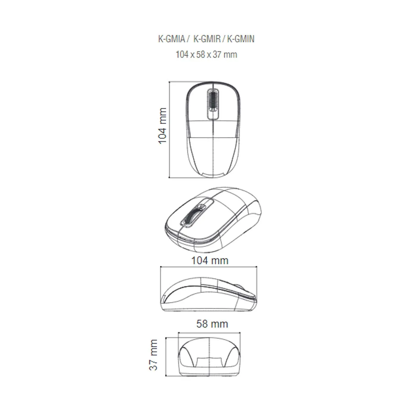 Mouse KALLEY Inalámbrico Óptico USB Gris